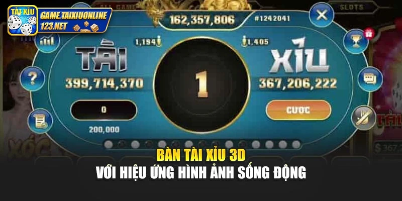 Bàn tài xỉu 3D với hiệu ứng hình ảnh sống động